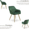tectake® Eetkamerstoel Marilyn - Fluwelen Stoel - Ergonomisch Design met Armleuningen - Groen