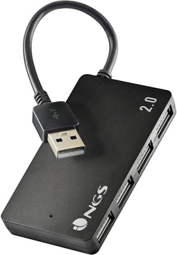 NGS IHUB4 TINY - USB Hub - 4x USB 2.0 - Zwart
