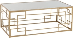 J-Line salontafel Lijnen - metaal/glas - goud