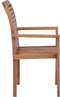 vidaXL - Eetkamerstoelen - stapelbaar - massief - teakhout - 4 - st