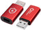 Microconnect MC-ACADAP-SC - USB A naar USB C Adapter - Aluminium - Rood