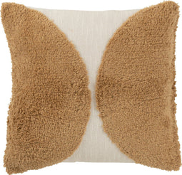 J-Line kussen Semi Cirkel - katoen - bruin