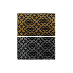 Deurmat DKD Home Decor Ziverachtig Zwart Gouden Rubber Arabisch 2 Stuks (75 x 45 x 0,5 cm)