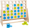 BS Toys 4 bij elkaar - Strategisch Spel vanaf 6 Jaar - Geschikt voor 2 Spelers - Groen/Blauw - 4 op een rij - Spelletjes voor kinderen - Buiten speelgoed - Buitenspel - Buiten Spellen - Tuin Speelgoed - Houten speelgoed - Gezelschapsspel
