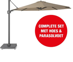 Halifax Zweefparasol Set Ø350 cm - Taupe