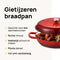 MOA Gietijzeren Braadpan - Stoofpot 3,5L - Ø 30cm - Geschikt voor Alle Warmtebronnen - Rood