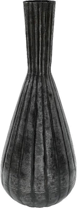 PTMD Dalkin Vaas - H89 x Ø35 cm - Aluminium - Zwart