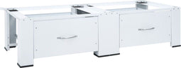 vidaXL - Dubbele - wasmachine - sokkel - met - lades - wit
