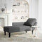 vidaXL - Chaise - longue - met - kussen - corduroy - stof - donkergrijs