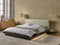 ZEN - Tweepersoonsbed met LED - Donkerhout - 160 x 200 cm - Bouclé