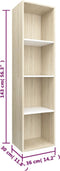 vidaXL - Boekenkast/tv-meubel - 36x30x143cm - bewerkt - hout - wit - en - eikenkleur