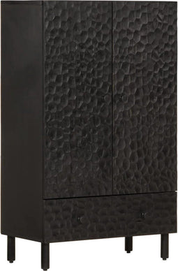 vidaXL - Hoge - kast - 60x33x100 - cm - massief - mangohout - zwart