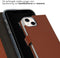Selencia iPhone 14 - Echt Lederen Bookcase - 3 Pashouders - Lichtbruin