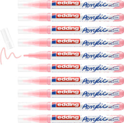 edding 5300 acrylmarker classy mauve mat 10 stuks – fijne ronde punt 1-2 mm – dekkende en lichtechte verfmarker voor canvas, hout & steen