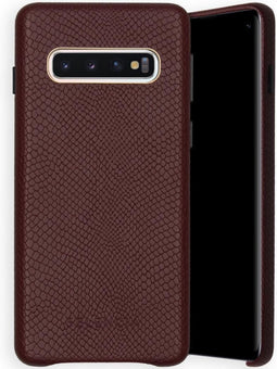Selencia Hoesje Geschikt voor Samsung Galaxy S10 Hoesje - Selencia Gaia Slang Backcover - Donkerrood