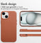 Accezz MagSafe Leather Backcover - iPhone 15 - Echt leer met verhoogde randen - Bruin
