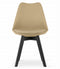 Eetkamerstoel beige - 2 stuks - 82x49 cm - beukenhouten poten