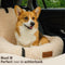 By Cee Cee Fluffy Autostoel Hond - Luxe Hondenmand Auto Met Veiligheidsriempje - Beige - Maat M