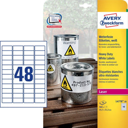 Avery Ultra-sterke etiketten - Printlabel - 45,7 x 21,2 mm extra permanent - Wit