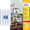Avery Ultra-sterke etiketten - Printlabel - 45,7 x 21,2 mm extra permanent - Wit
