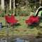 vidaXL - Campingstoelen - 2 - st - met - vakje - inklapbaar - rood