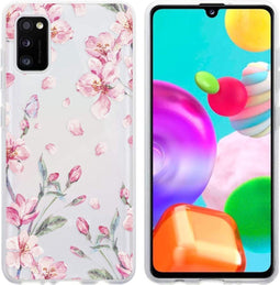 iMoshion Hoesje Geschikt voor Samsung Galaxy A41 Hoesje Siliconen - iMoshion Design hoesje - Roze / Transparant / Blossom Watercolor