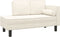 vidaXL - Chaise - longue - met - kussens - en - bolster - fluweel - crèmekleurig