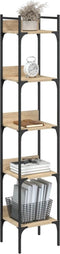 vidaXL - Boekenkast - 5-laags - 35x30x174 - cm - bewerkt - hout - sonoma - eikenkleur