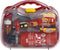 Klein Toys brandweerkoffer - brandblusser, zaklamp, mobiele speelgoedtelefoon, bijl, naamplaatje en fluitje - incl. realistische effecten - rood
