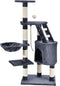 Purlov Kattenboom 118cm Grijs - Veilig en Stijlvol met Muurbevestiging