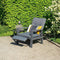 Garden Impressions Captain relax tuinstoel met voetensteun - aluminium - donker grijs/licht grijs