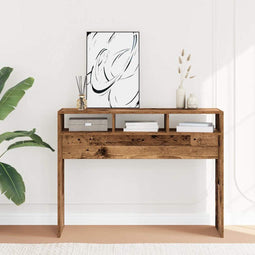 vidaXL - Wandtafel - 105x30x80 - cm - bewerkt - hout - oud - houtkleurig