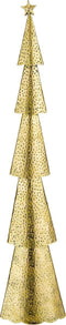 House of Seasons Kerstboom - Metaal - Gouden gehamerde afwerking - 19 x 10 x 90 cm