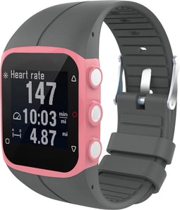 iMoshion Bandje Geschikt voor Polar M400/M430 - iMoshion Siliconen band zilveren gesp met installatiehulp - Grijs