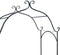 vidaXL - Ligbank - met - Boog - Bloemmotief - Zwart - 121 - cm - Staal