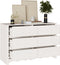 vidaXL - Ladekast - 'DRAMMEN'Wit - 111x43x73,5 - cm - Massief - Denhout