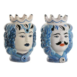 Grondlegger Home ESPRIT Blauw Wit Porselein 15 x 15 x 26 cm