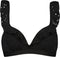 Beachlife Black Embroidery - Bikinitop met voorgevormde cups en beugel - Ruffles - Zwart