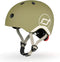 Scoot & Ride Helmet – Kinderhelm – XS 45-51 cm – LED achterlicht – magnetische sluiting – verstelbaar – Olijf
