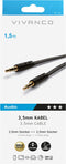 Vivanco 46/10 - Jackplug Audio Aansluitkabel - 3,5 mm - 1,5 m - Zwart