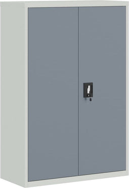 vidaXL - Archiefkast - 90x40x140 - cm - staal - lichtgrijs - en - donkergrijs