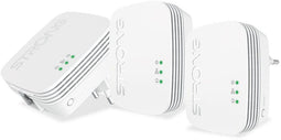 STRONG Powerline 600 Kit Mini - Trio Prises CPL - 600 Mbps - Plug & Play - Wit (3-pack)