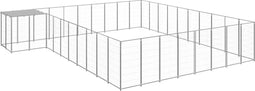 vidaXL - Hondenkennel - 25,41 - m² - staal - zilverkleurig