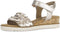 Gabor 82.759.89 - Sleehak Sandalen - Vlechtwerk - Satin Metallic Puder