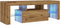 vidaXL - Tv-meubel - met - LED - 120x36,5x40 - cm - bewerkt - hout - artisanaal - eiken