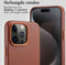Accezz MagSafe Leather Backcover - Soft case - Krasbestendig - Bruin (iPhone 15 Pro Max)