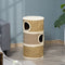 PawHut D30-326 - Kattenkrabpaal - 3 niveaus sisal en zeewier - Kaki en bruin