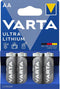 Varta Professional LR06 AA - Lithium Batterijen - Tot 7x langere levensduur - Zilver (4 stuks)