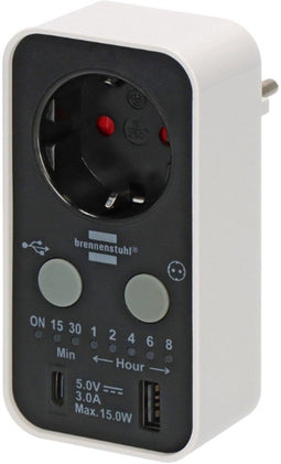 Brennenstuhl countdown-timer met USB A en USB C