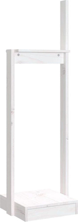 vidaXL - Houtblokhouder - 33,5x30x110 - cm - massief - grenenhout - wit